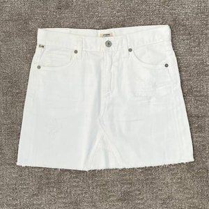 Citizens of Humanity Premium Vintage Distressed White Jean Skirt